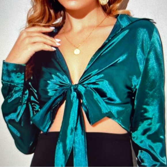 Maternity Tie Waist Crop Top - Picture 6 of 8